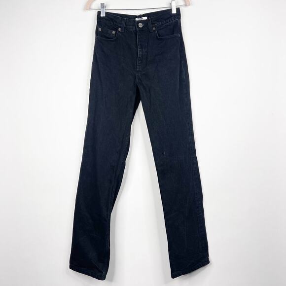 2/$30 ZARA Charlotte Gainsbourg Collection Tailored Straight Jeans 4 Black #7263 - Picture 3 of 16